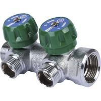 Купить Коллектор регулирующий Stout НР 1/2″ 3/4″ x 2 отвода x 1/2″