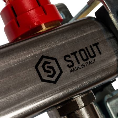 Купить  Распределительные коллекторы Stout с расходомерами Коллектор распределительный Stout с расходомерами 1х3/4 на 10 выходов 