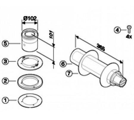 Купить Bosch Горизонтальный дымоход DN60/100 с подключением к котлу