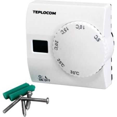 Купить Teplocom Термостат комнатный Teplocom TS-2AA/8A, проводной, реле 250В, 8А