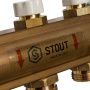 Купить Распределительный коллектор Stout из латуни без расходомеров на 5 выходов