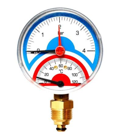 Купить Термоманометр Watts TMRA2,5 радиальный, размер - 80мм, (0-2,5 бар)