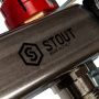 Купить  Распределительные коллекторы Stout с расходомерами Коллектор распределительный Stout с расходомерами 1х3/4 на 7 выходов 