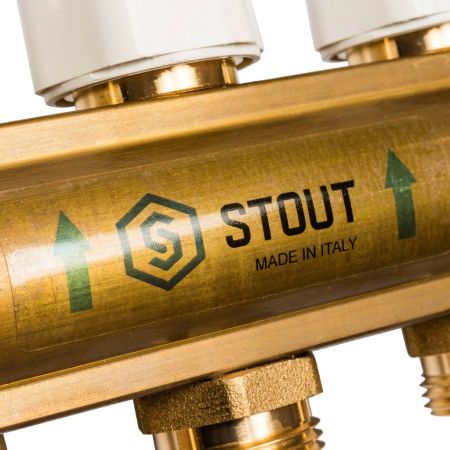 Купить Распределительный коллектор Stout из латуни без расходомеров на 11 выходов