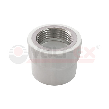 PRO Муфта переходная с внутренней резьбой  25 x 1/2" (100/25) (Valfex) БЕЛАЯ