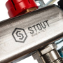 Купить  Распределительные коллекторы Stout с расходомерами Коллектор распределительный Stout с расходомерами 1х3/4 на 3 выхода 
